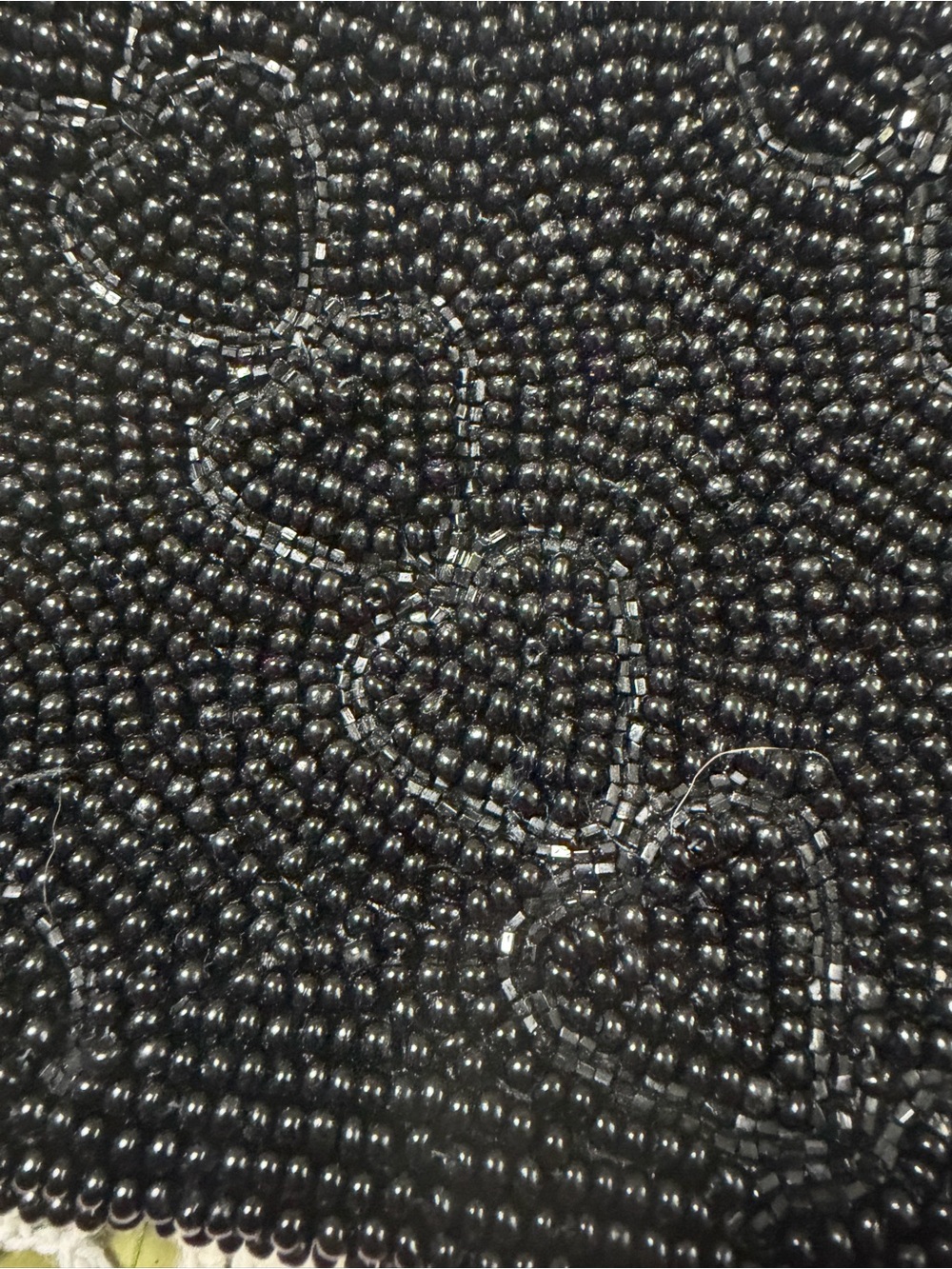 Black Beaded Clutch Hearts Zip Small Wallet - Picture 3 of 5